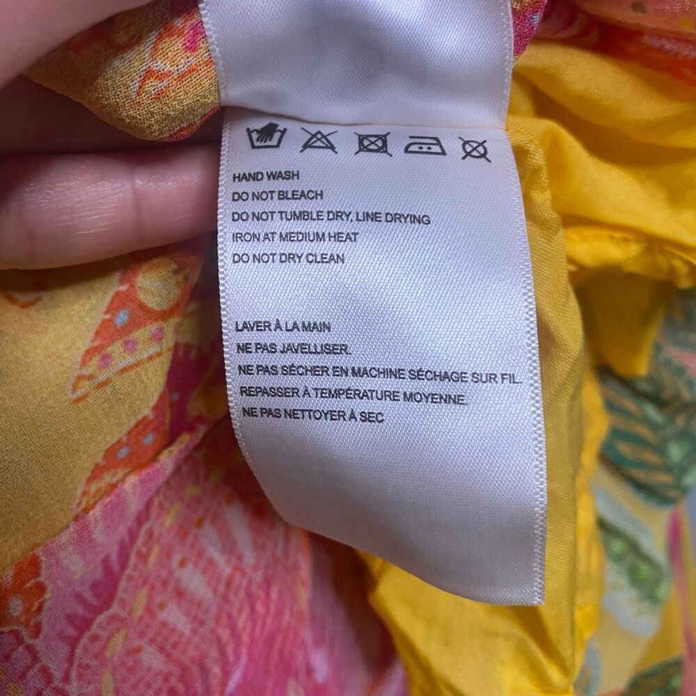 Farm Rio Macaw Bloom Tiered Maxi Dress Yellow Floral XS - Picture 10 of 16